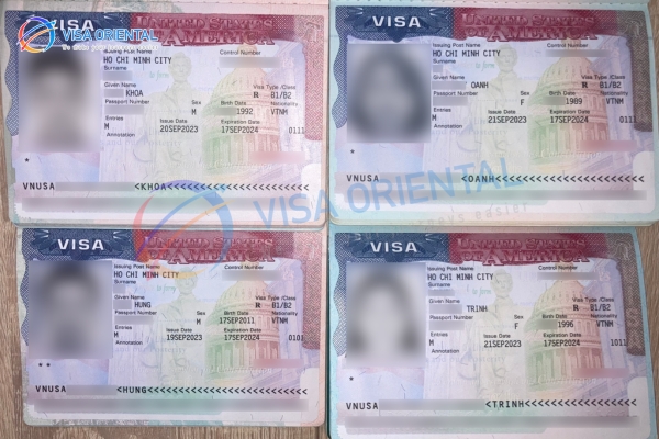 Một số kết quả visa Mỹ