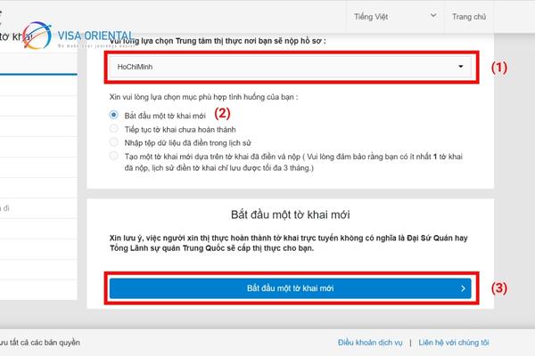Làm theo hướng dẫn của Visa Phương Đông