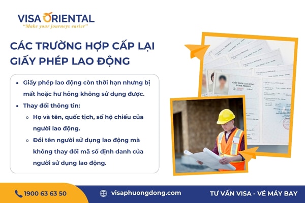 Các trường hợp cấp lại giấy phép lao động cho người nước ngoài