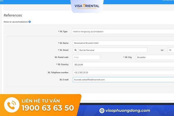 Thông tin về nơi lưu trú tại Bỉ