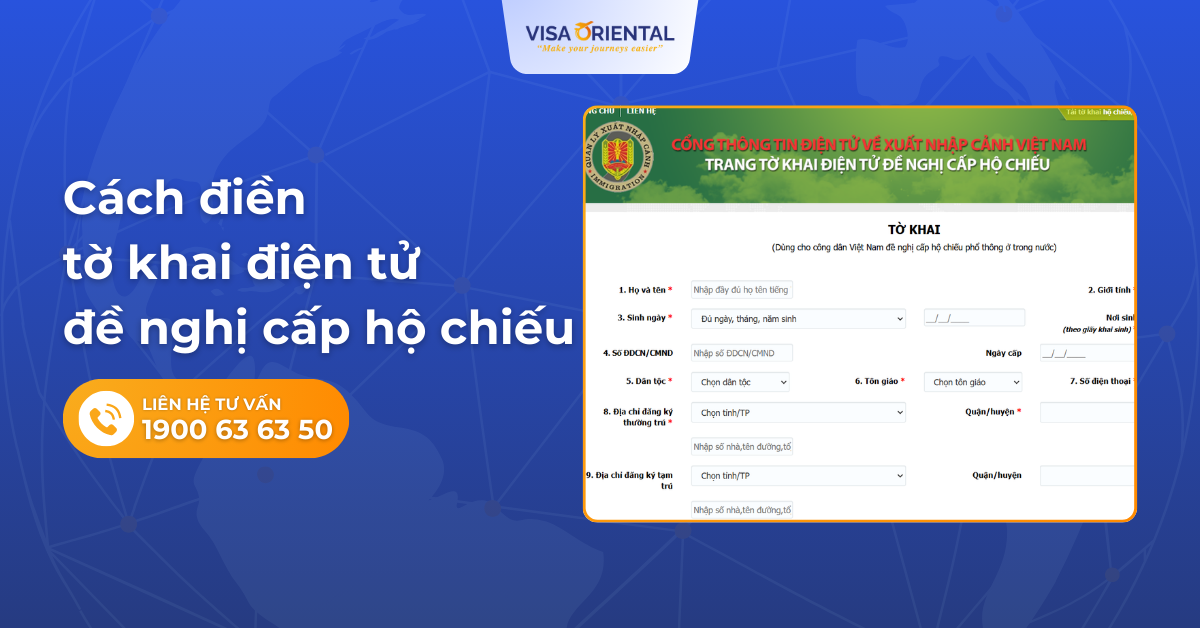 Cách điền tờ khai hộ chiếu online