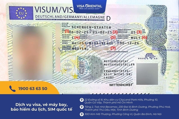 Cách đọc thông tin trên visa Đức