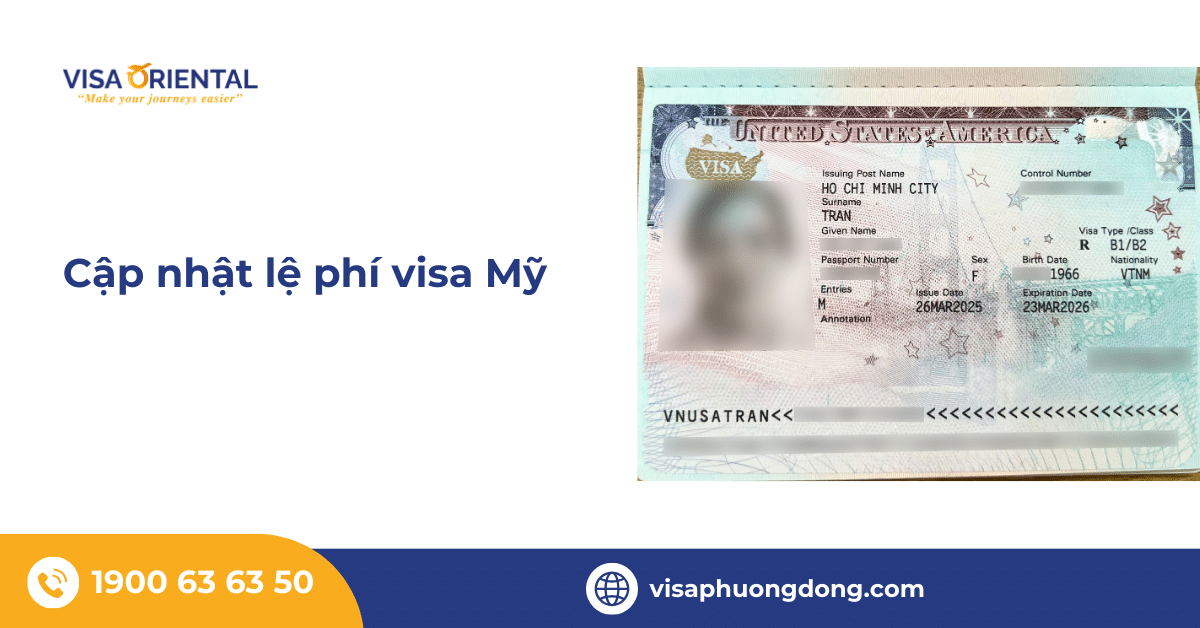 Cập nhật lệ phí visa Mỹ