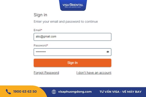 Đăng nhập với tên tài khoản và mật khẩu đã đăng ký