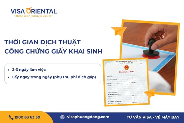 Dịch thuật công chứng giấy khai sinh mất bao lâu