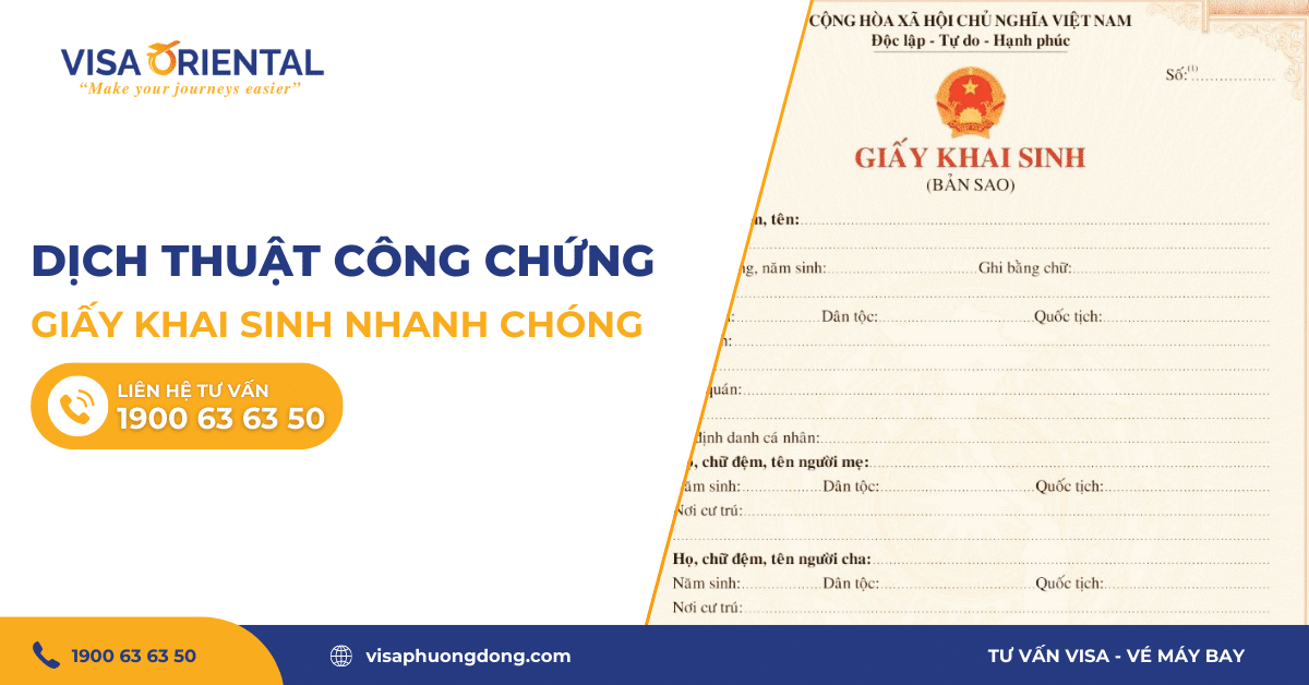 Dịch thuật công chứng giấy khai sinh nhanh chóng