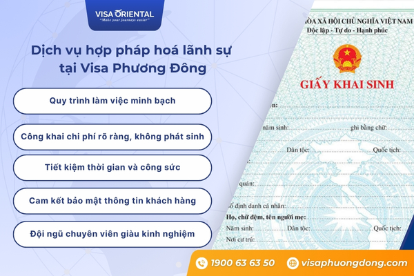 Dịch vụ hợp pháp hoá lãnh sự giấy khai sinh