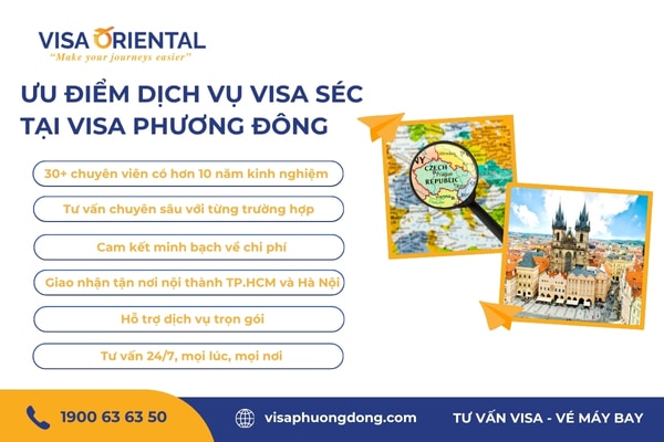 Ưu điểm dịch vụ làm visa đi Séc của Visa Phương Đông