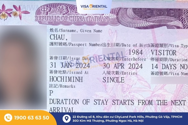 Dịch vụ xin visa du lịch Đài Loan