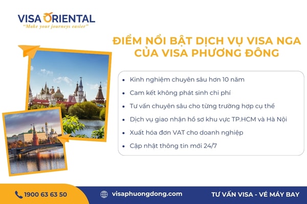 Điểm nổi bật của dịch vụ visa Nga tại Visa Phương Đông