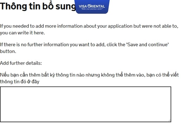 Điền thông tin bổ sung