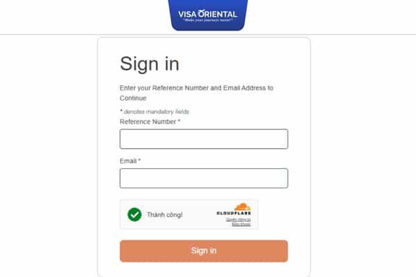 Điền thông tin xác thực