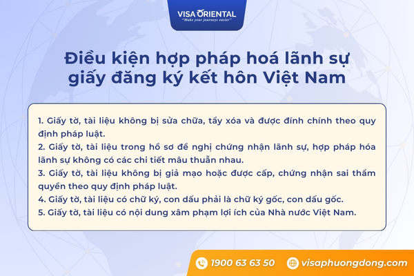 Điều kiện hợp pháp hoá lãnh sự giấy đăng ký kết hôn