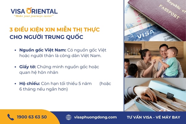 Điều kiện miễn thị thực cho người Trung Quốc