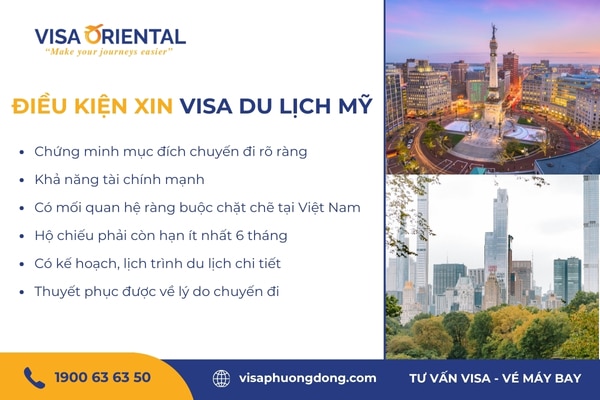 Điều kiện xin visa du lịch Mỹ