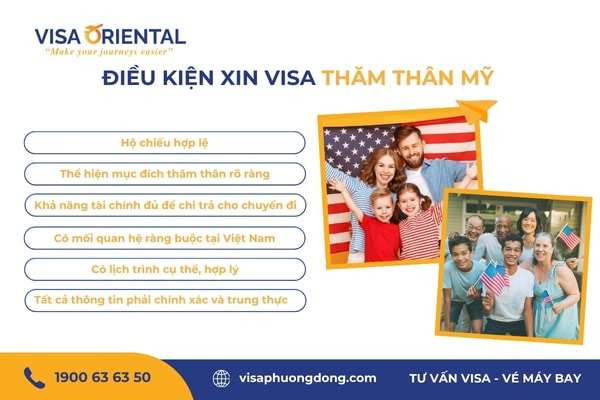 Điều kiện xin visa thăm thân Mỹ