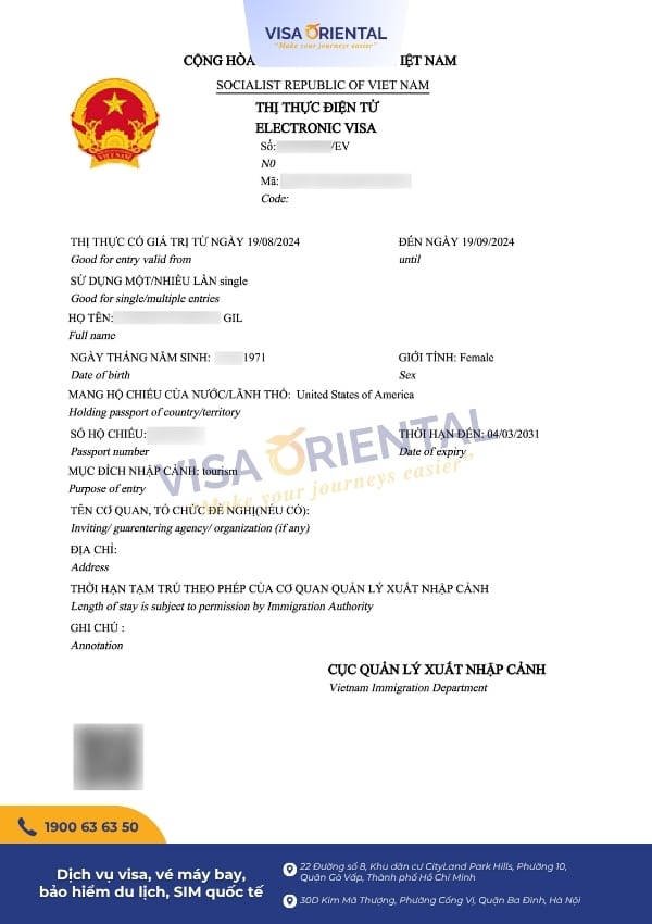 E-visa Việt Nam cho người Mỹ