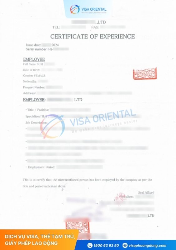 Giấy xác nhận kinh nghiệm