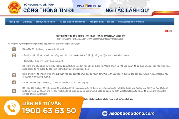 Hướng dẫn điền mẫu tờ khai chứng nhận hợp pháp lãnh sự