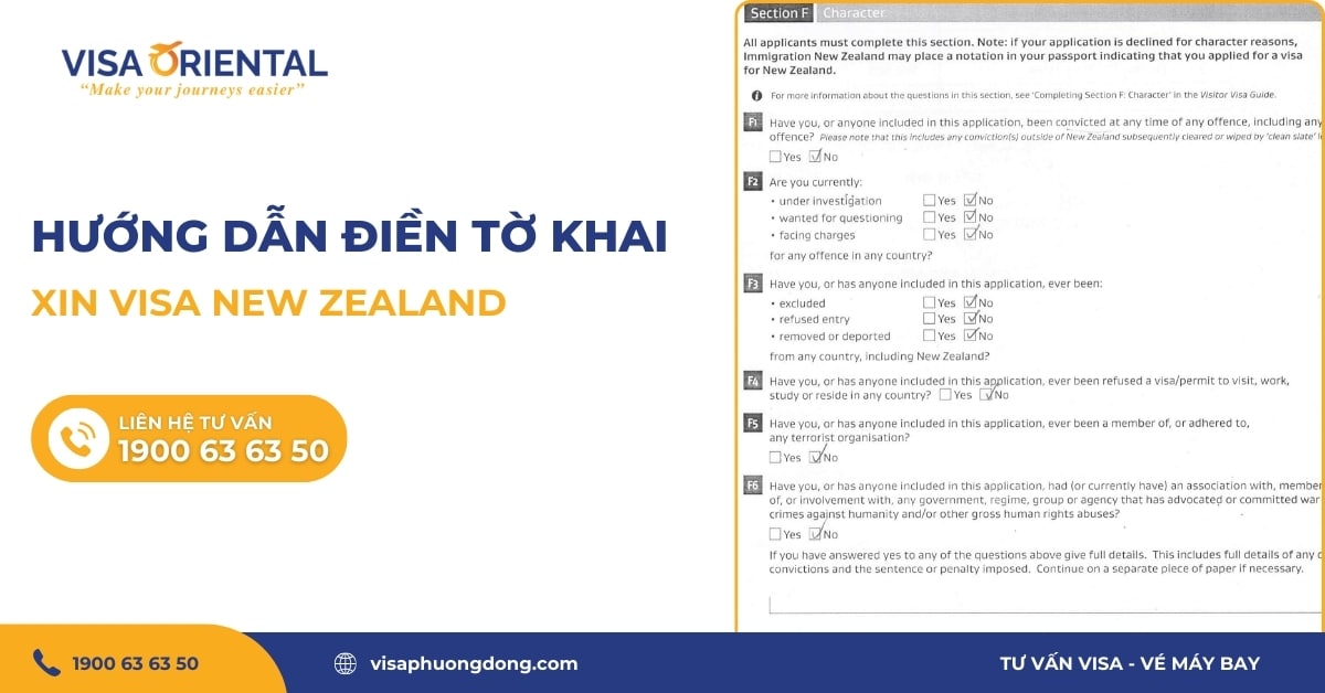 Hướng dẫn điền tờ khai visa New Zealand