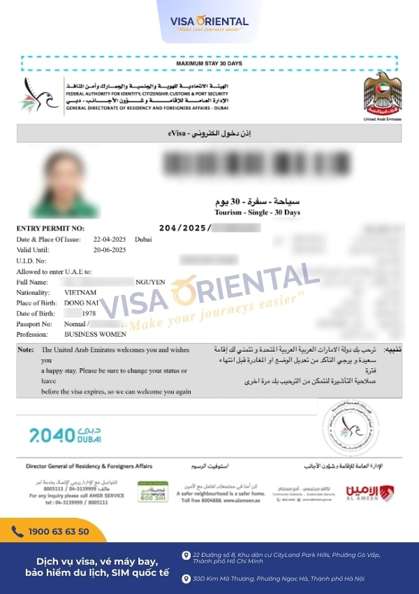 Dịch vụ xin visa Dubai