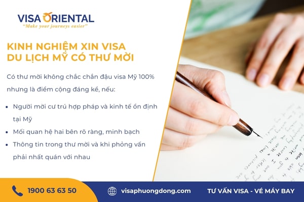 Có thư mời từ người thân bên Mỹ, có chắc chắn đậu visa 100% không