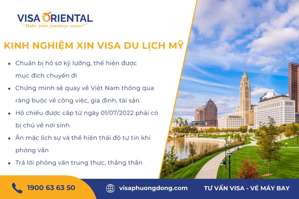 Kinh nghiệm xin visa du lịch Mỹ tự túc