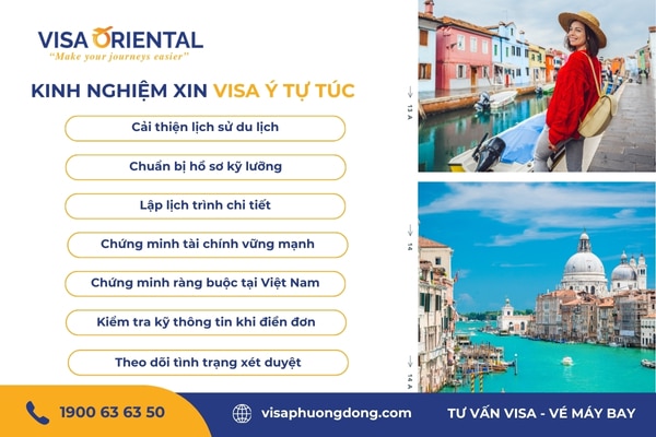 Kinh nghiệm xin visa Ý tự túc