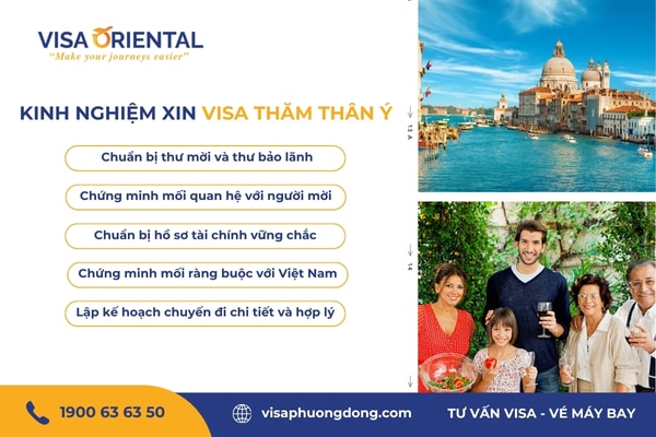 Kinh nghiệm xin visa đi Ý thăm người thân
