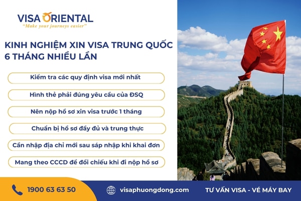 Kinh nghiệm làm visa Trung Quốc 6 tháng nhiều lần