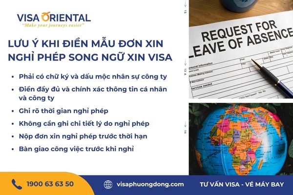 Lưu ý khi điền đơn xin nghỉ phép song ngữ