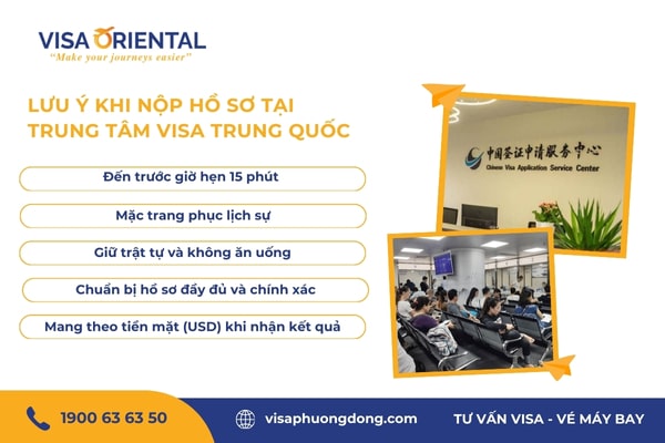 Lưu ý khi nộp hồ sơ xin visa đi Trung Quốc tại trung tâm