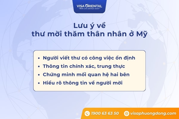 Lưu ý về thư mời thăm thân nhân ở Mỹ
