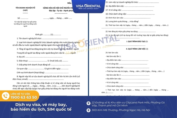 Mẫu đơn đề nghị gia hạn work permit