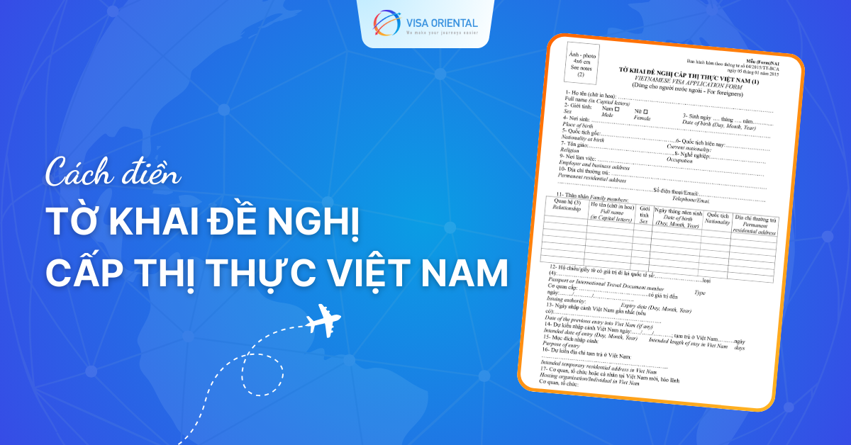 Mẫu đơn đề nghị xin cấp visa Việt Nam NA1