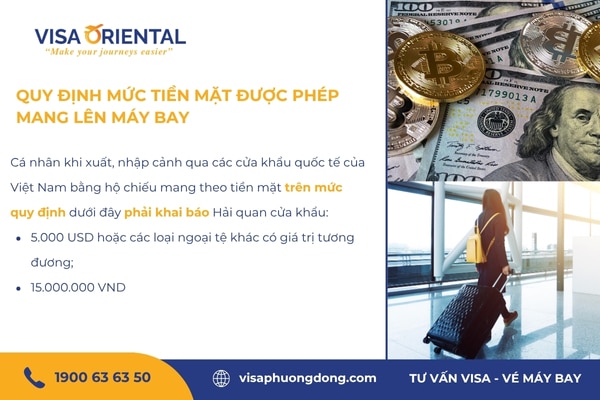 Quy định về mang tiền mặt và ngoại tệ khi xuất cảnh