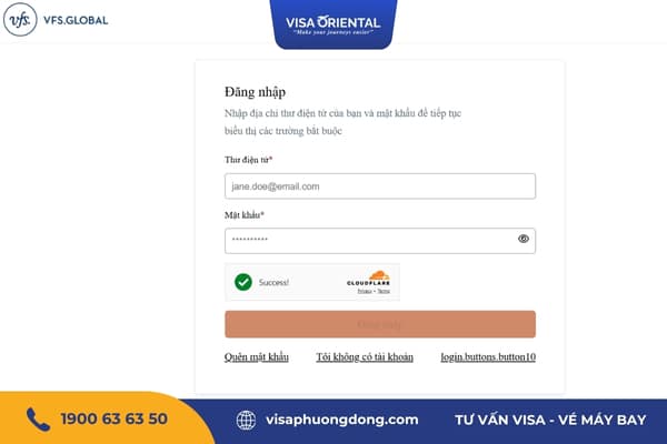 Tạo tài khoản đặt lịch hẹn visa Hà Lan