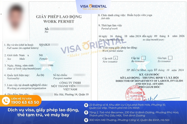 Thủ tục xin work permit cho giáo viên yoga