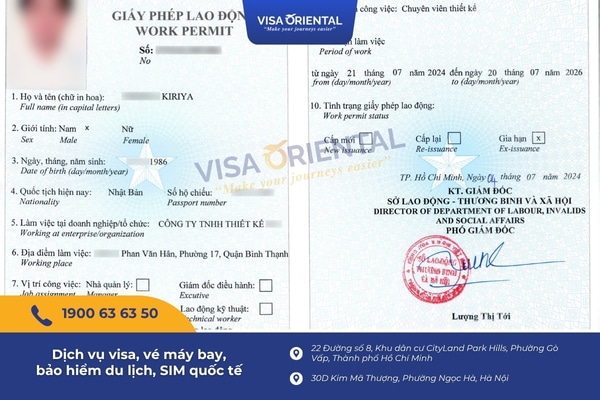 Thủ tục xin giấy phép lao động cho người Nhật Bản
