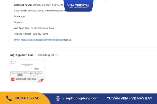 Giấy hẹn sẽ được gửi về email của Quý khách