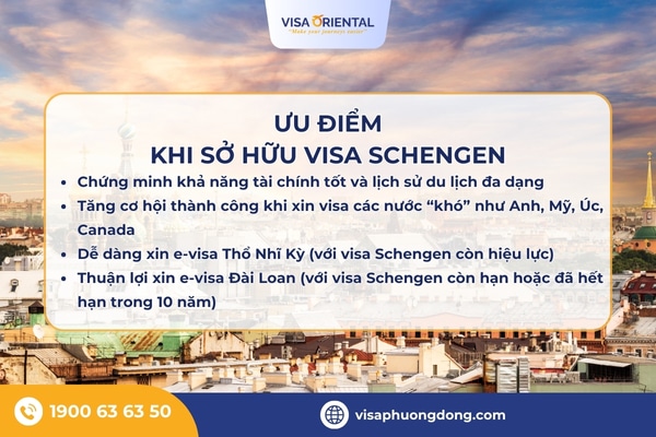 Ưu điểm khi sở hữu visa Schengen