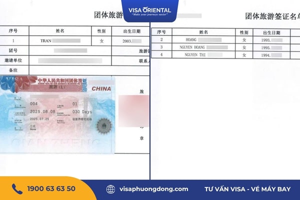 Visa đoàn Trung Quốc
